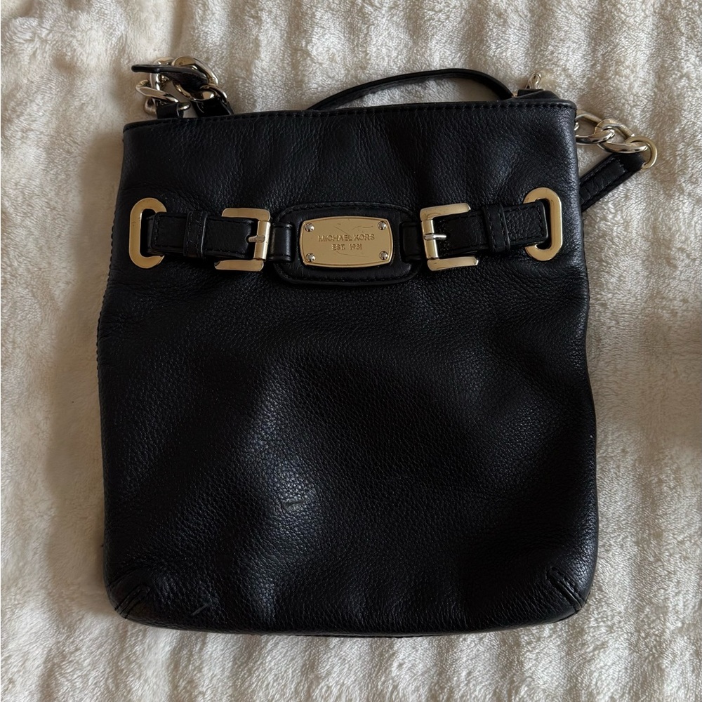 Michael Kors Black Leather Crossbody Bag